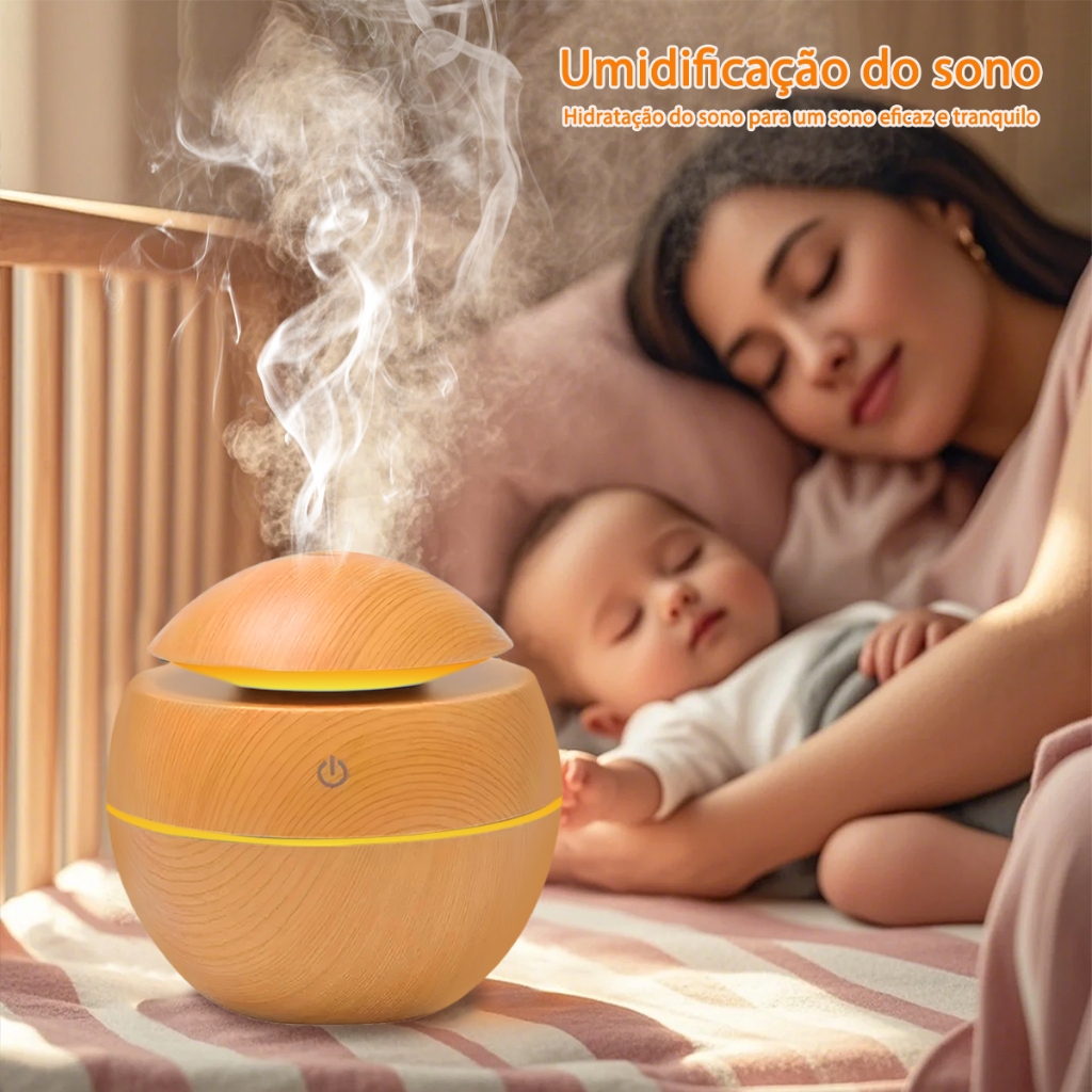 Umidificador De Ar Silencioso Carro Difusor De Ambiente LED Colorido USB Aromatizador Capacidade