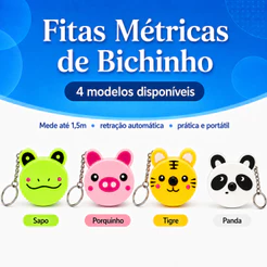 Fita Métrica Retrátil 150cm Chaveiro Bichinho Fofo Trena Portátil Costura Corpo
