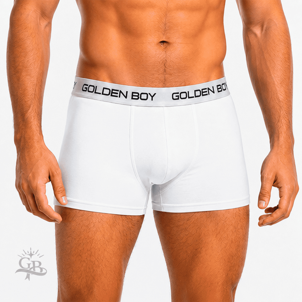 Cueca Boxer Branca Masculina Adulto Confortável com Elástico no Cós Microfibra com Forro de Algodão