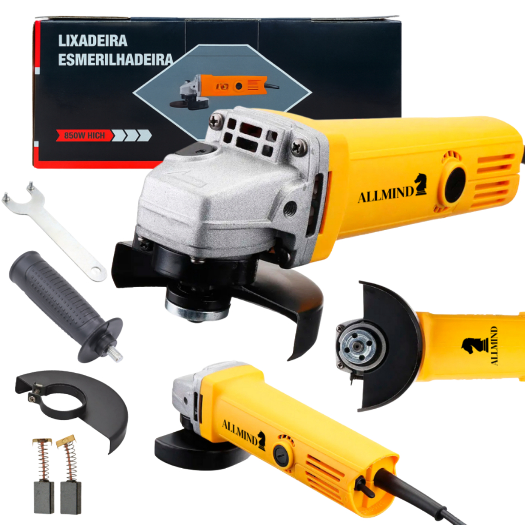 Lixadeira Esmerilhadeira Politriz Polidor 850W Profissional Eletrica Com Acessor