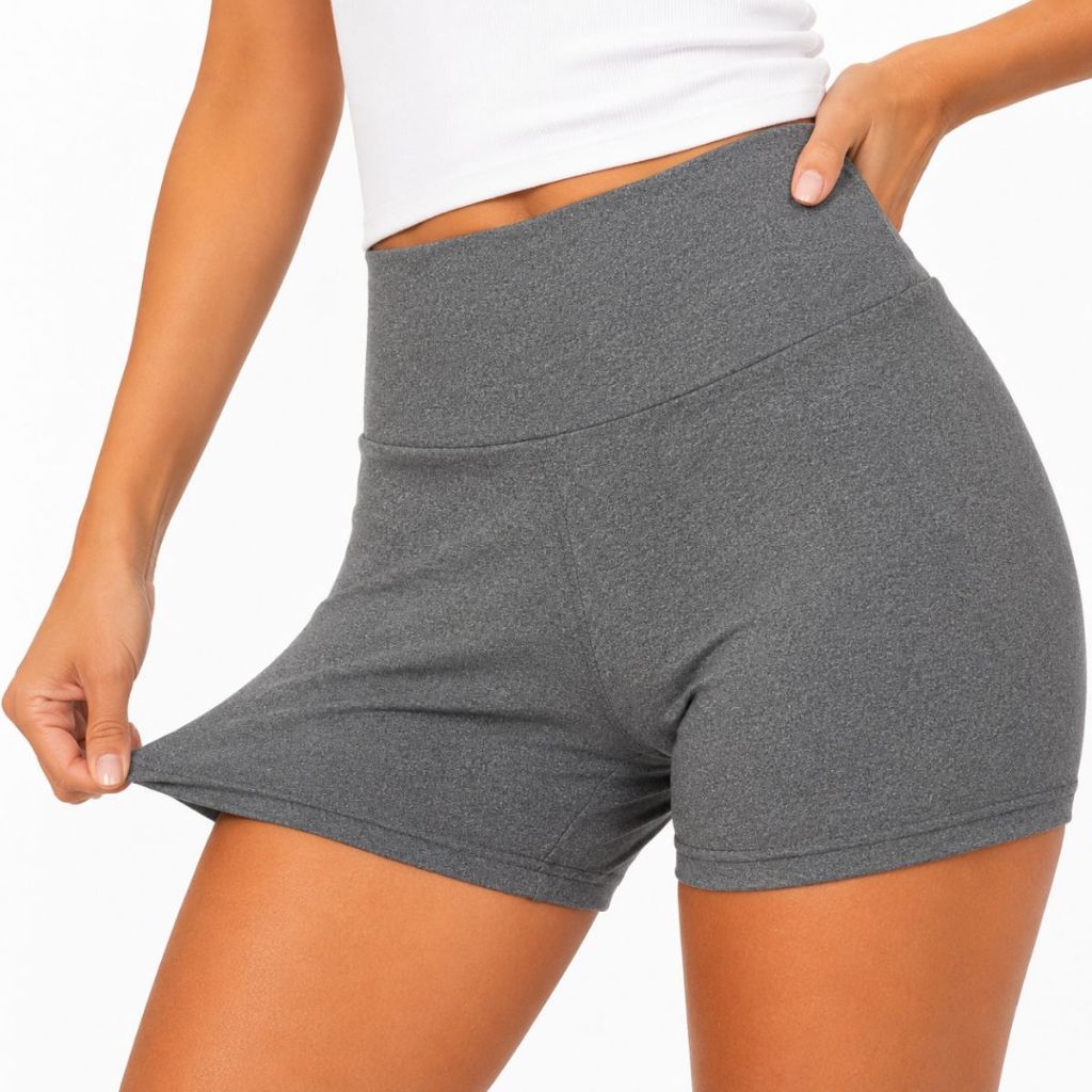 Short Academia Feminino Cós Alto Zero Transparência Suplex