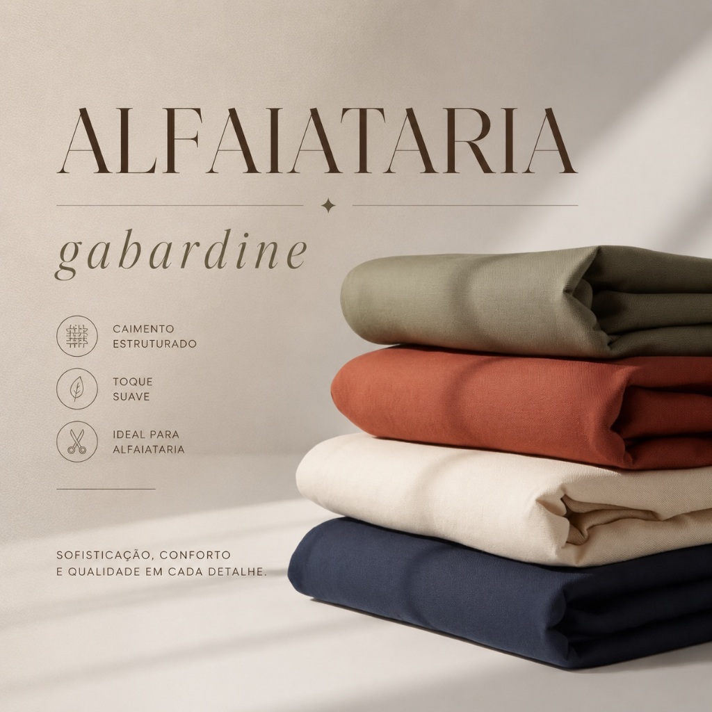 Tecido Alfaiataria Gabardine - 1,50 de largura venda Por metro linear Tecido exclusivo para roupas, blazers e calças