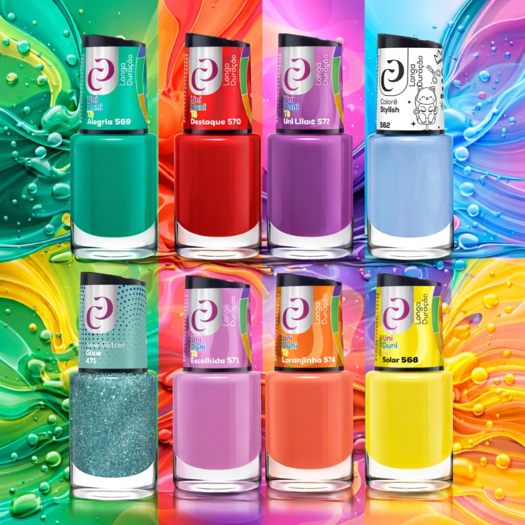 Kit 8 Esmaltes Cora Coleção Uni Dune Tê Nova Coleção Lançamento Longa Duração Mais Vendidos