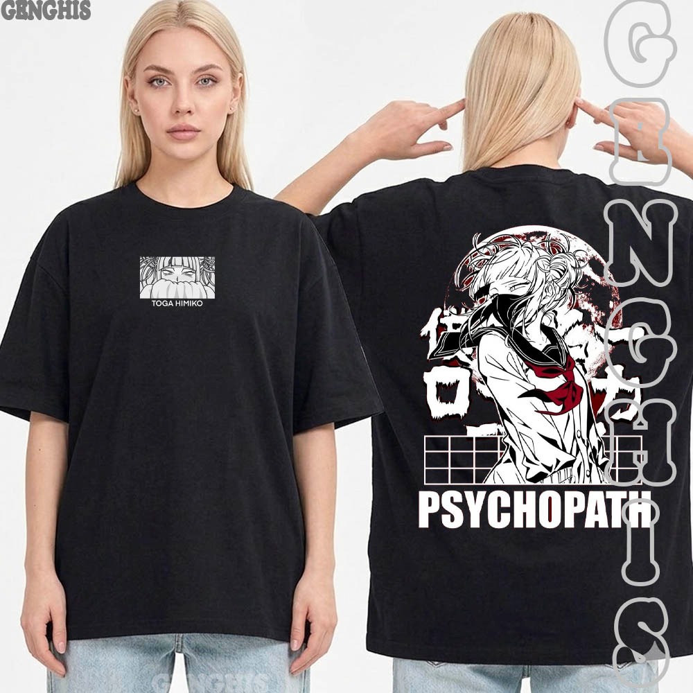 Camiseta Himiko Toga Boku no Hero Anime My Hero Academia Camisa Basica e Oversized Algodão