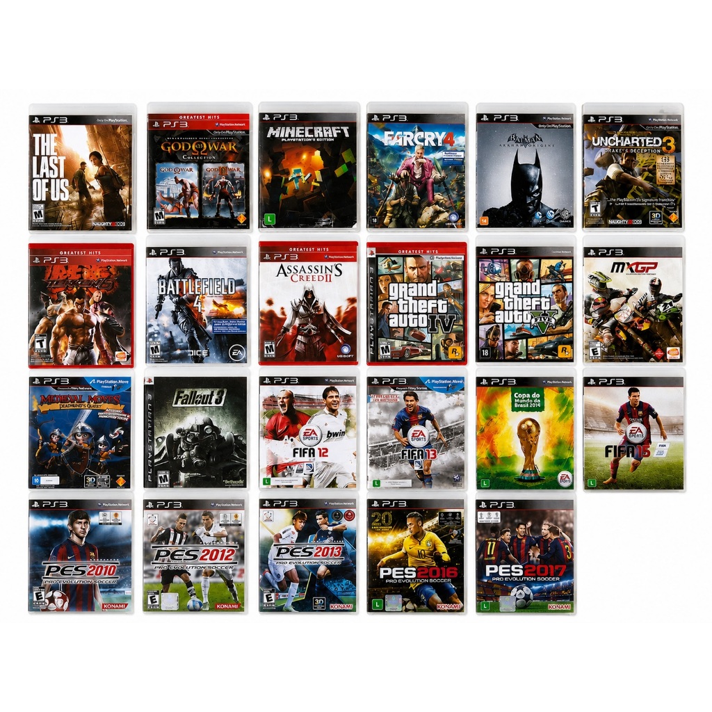 23 Jogos Ps3 Playstation 3 Gta Uncharted Far Cry God of War Minecraft Midia Fisica