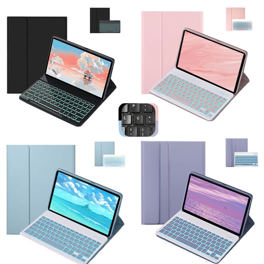 Capa para Samsung S6 lite P620/P625/P627/ A11 Plus/A9 Plus com ABNT2 Teclado iluminado (com tecla Ç)