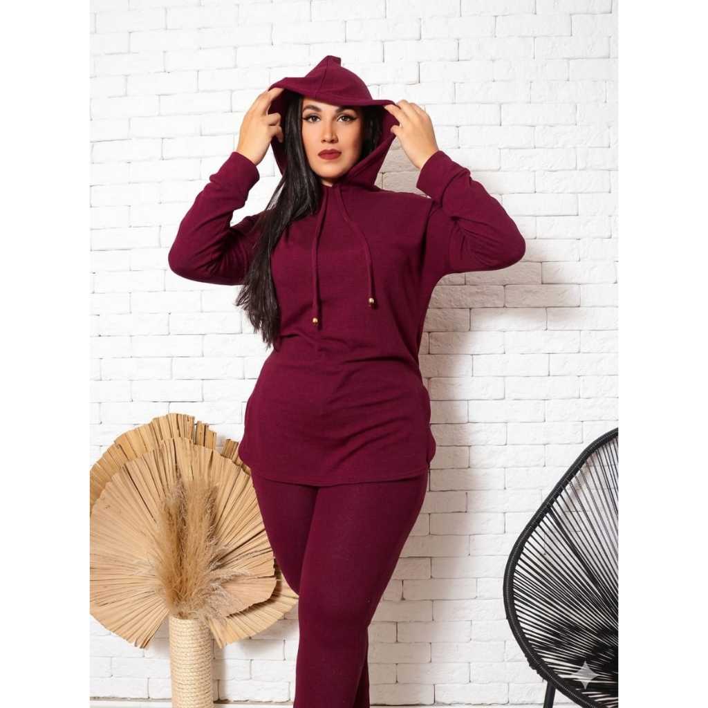 CONJUNTO FEMENINO LANZINHA , AGASALHO. MEIA ESTAÇÃO CONFORTÁVEL CALÇA JOGGER COM BOLSO LATERAIS. M,G,GG