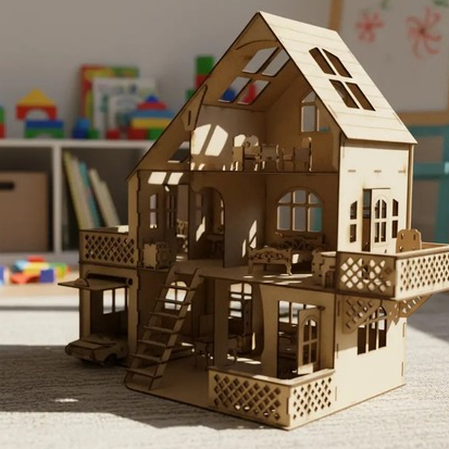 Casinha de boneca Polly  Lol MDF + kit de moveis Lançamento "Brinde Carrinho quebra cabeça"