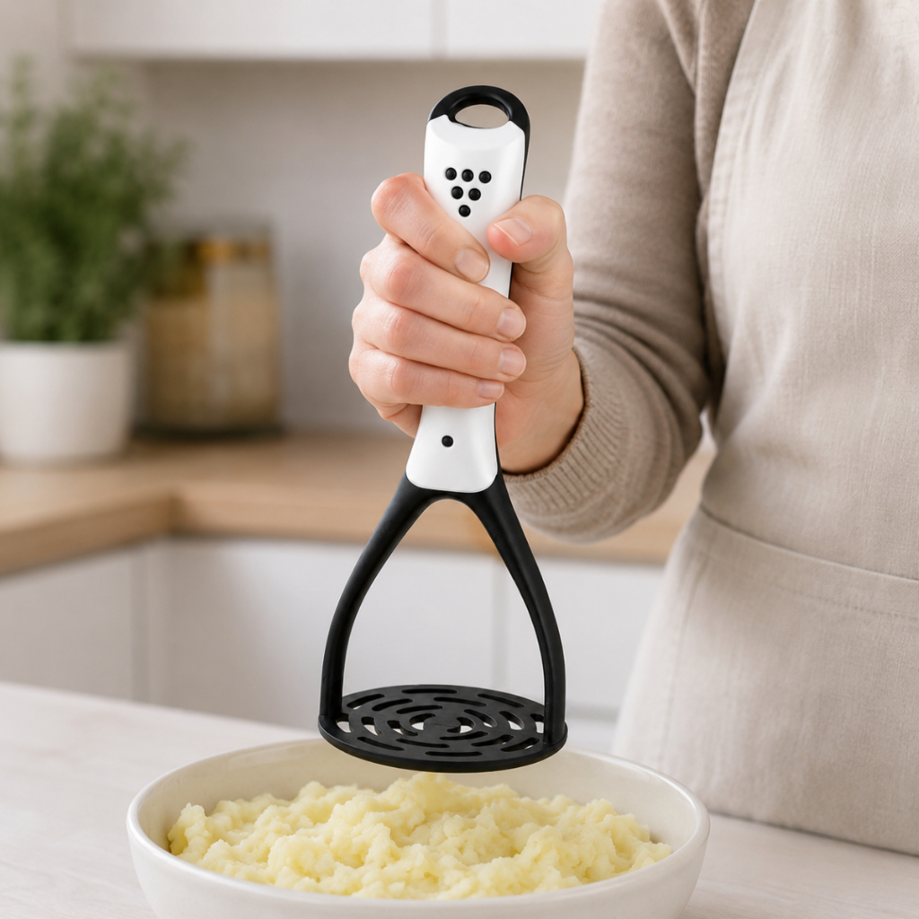 Amassador Espremedor Manual Reforçado De Batatas Legumes Feijão Em Nylon