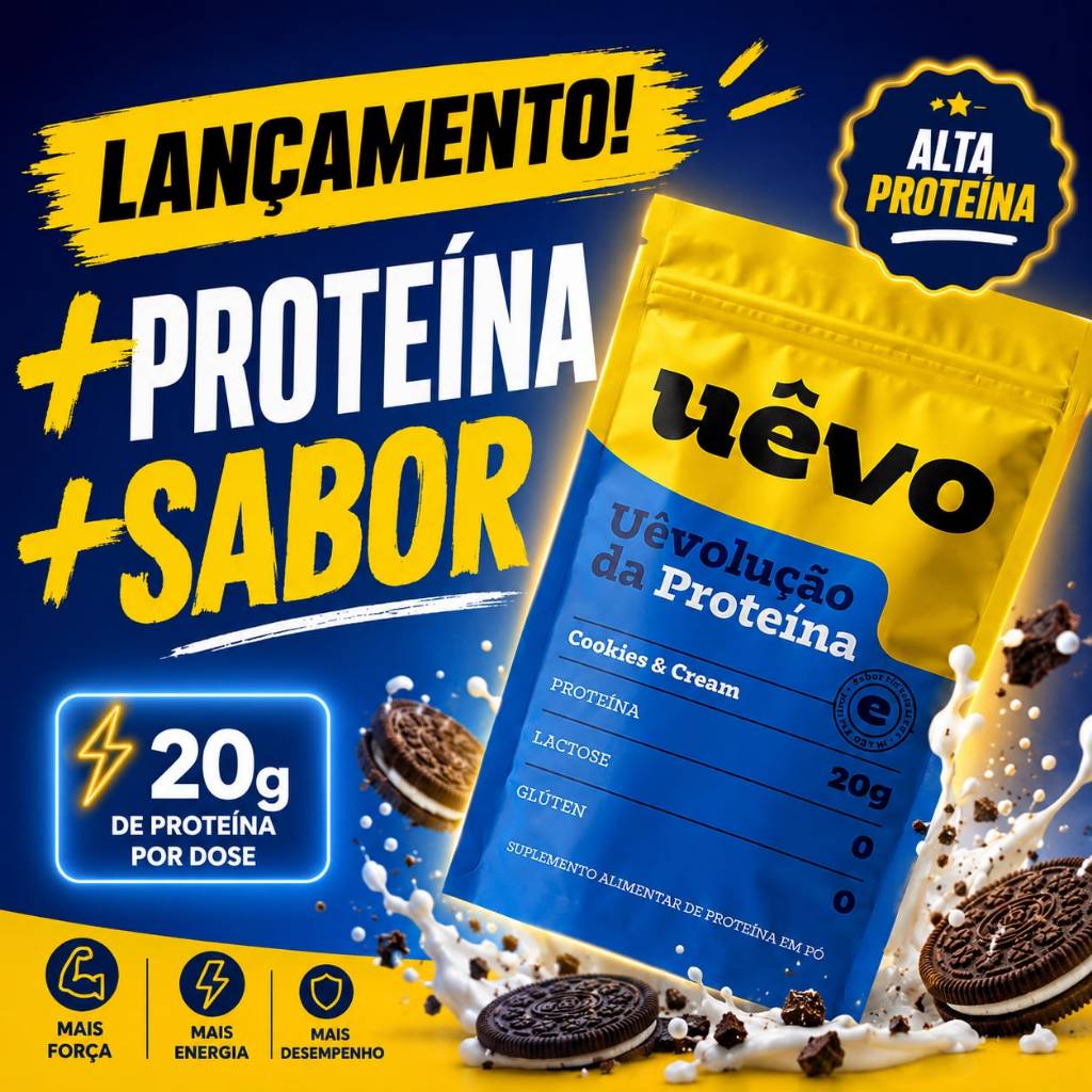 Albumina Uêvo (80% Proteína) -Sabores - Pacote com 420g