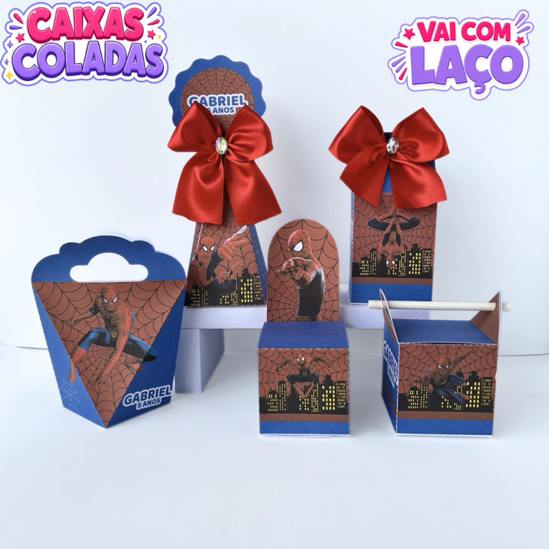 Kit Caixas Homem Aranha Personalizados/Lembrancinha de Festa/Aniversário/Lembrancinha Festa Infantil