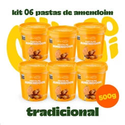 Kit 06x Pasta de Amendoim Manicrem Tradicional - 500g