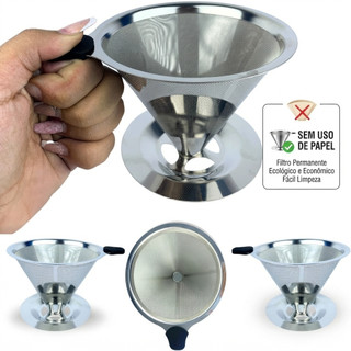Café Filtro Coador Inox Premiu Extra Reutilizável 102 cm Não precisa de papel top