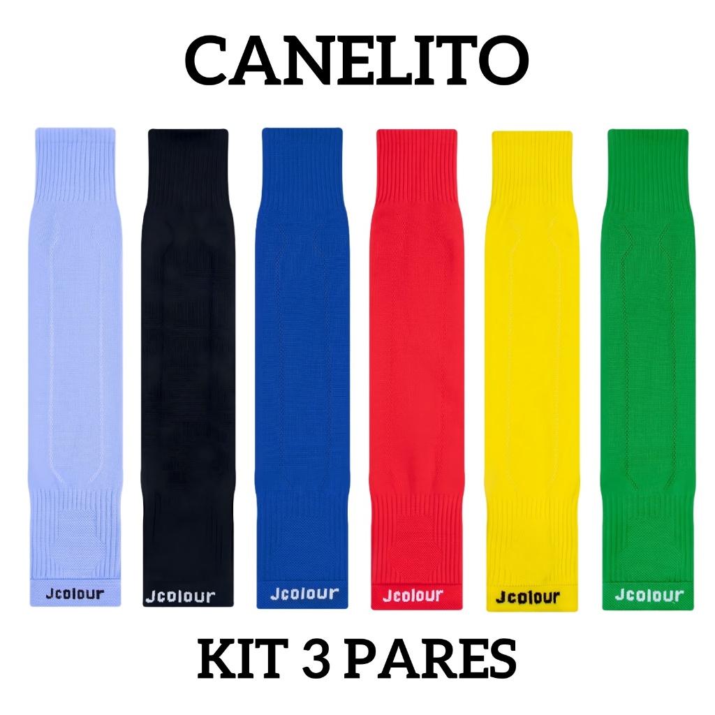 Jcolour Kit 3 Poliamida CANELITO Meia De Proteção Para Perna Futebol Suporte Profissional Unisex