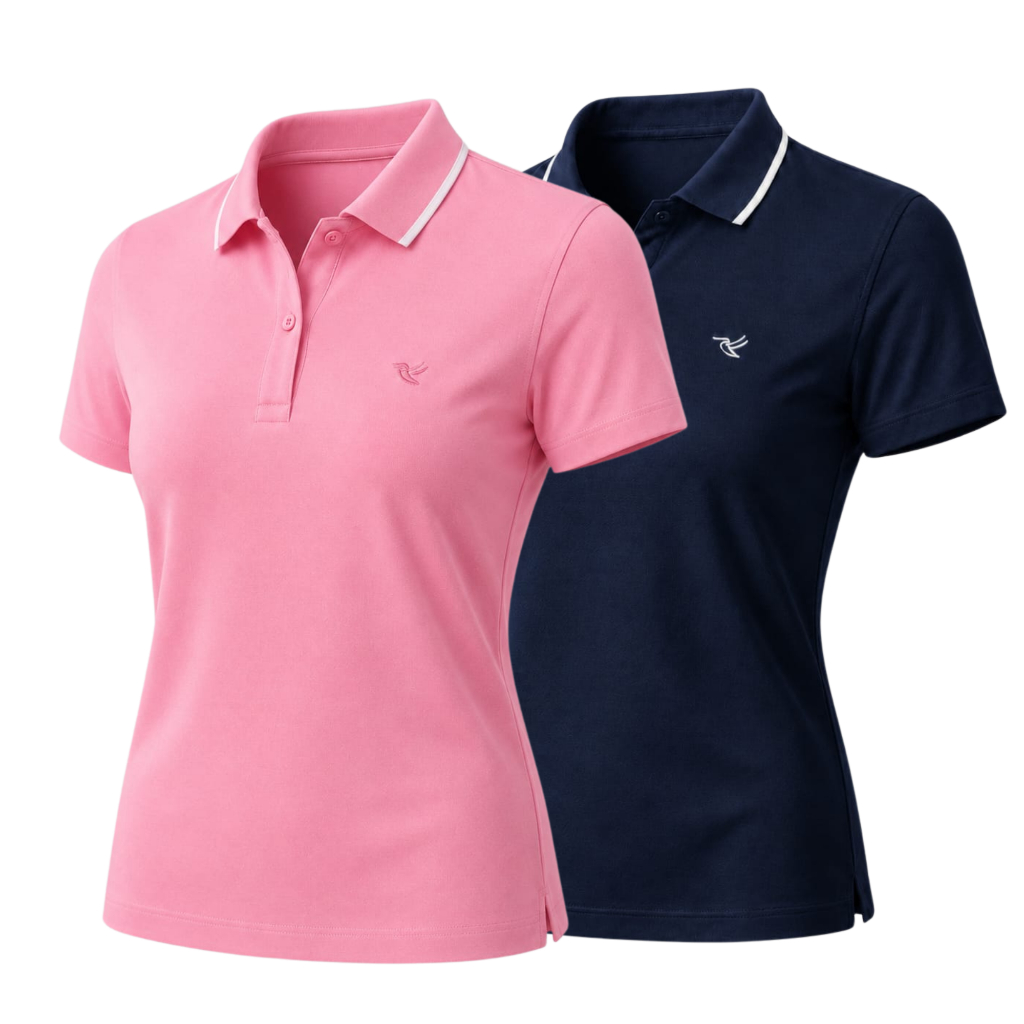 Kit 2 Blusa Polo Feminina Camiseta Para Mulher Baby Look Basica Premium
