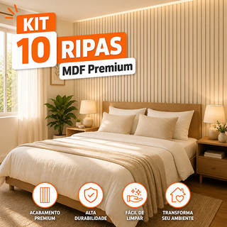 Kit 10 Ripas Ripado Shiplab MDF Cru 5cmx1m x 3mm para Painéis, Boiseries, Molduras e Artesanato
