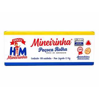 Paçoca Rolha Mineirinha Caixa 100 Unidades. - 1,500kg