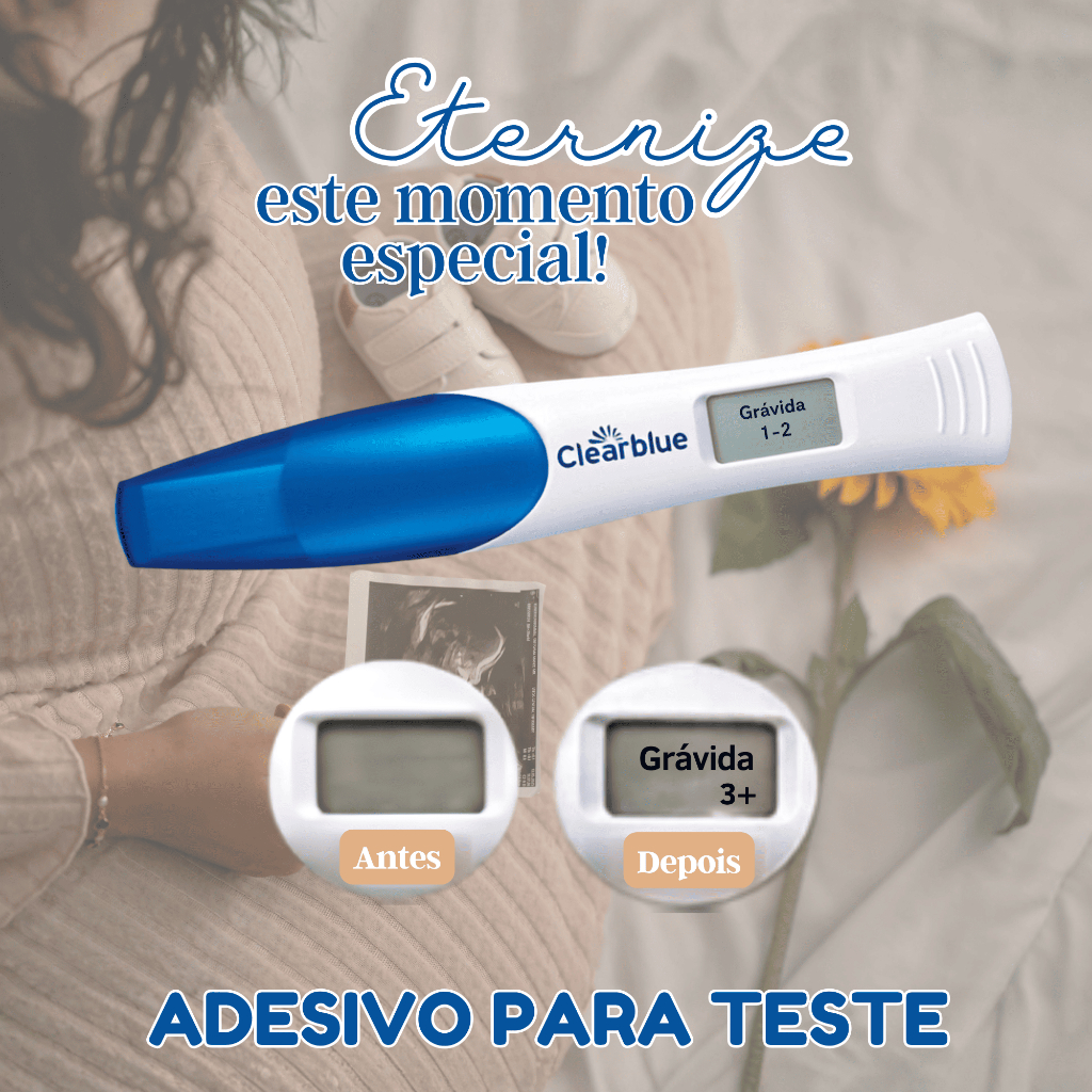 Adesivo Positivo para Teste de Gravidez Clearblue | Lembrança Gravidez | Para Eternizar Momento