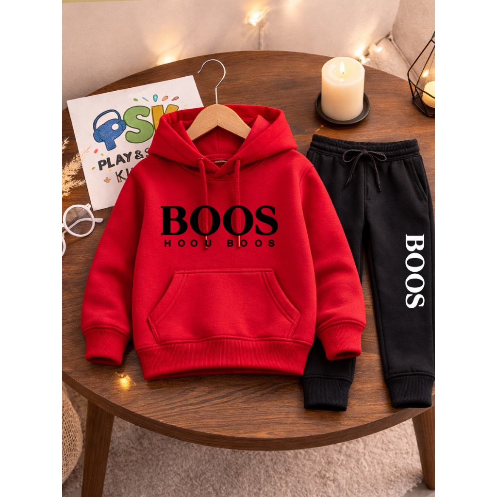 Conjunto Moletom Blusa de Frio Agasalho e Calça Flanelado Peluciado Com Cordão e Bolsos