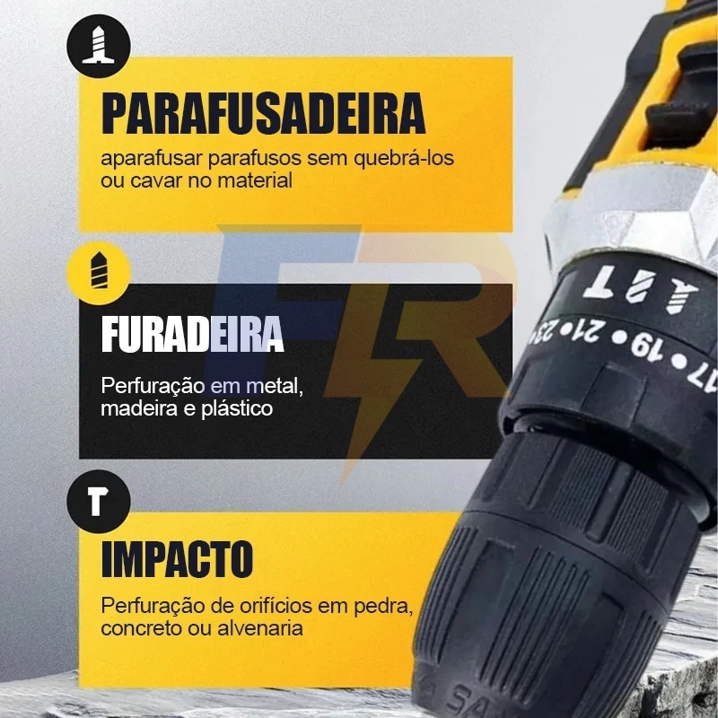 Furadeira Parafusadeira de Impacto Sem Fio 48V — foto 3
