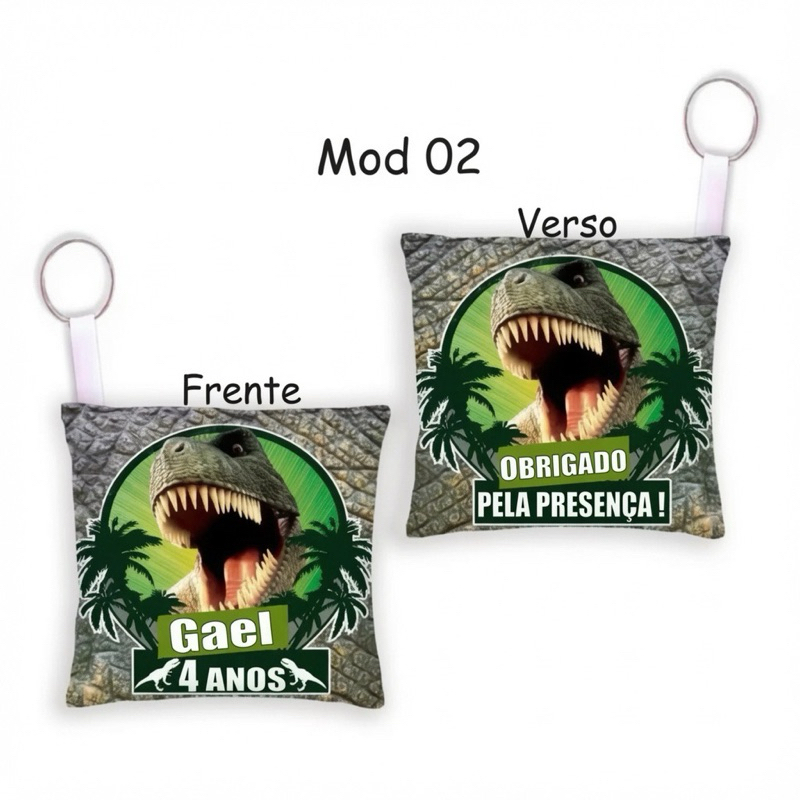 Chaveiro Personalizado Dinossauro Lembrancinha Para Aniversário Festas