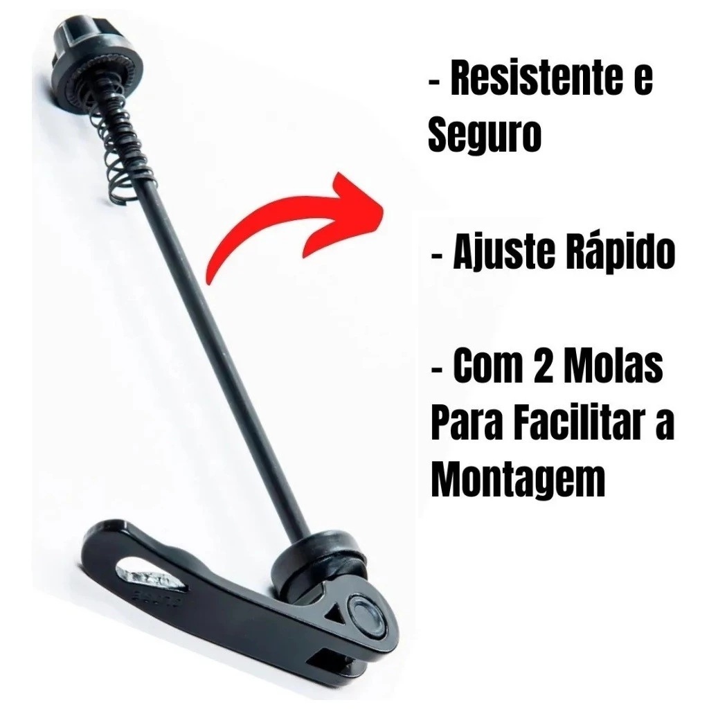 Haste De Blocagem Do Eixo Dianteiro Bike 140mm Bicicleta MTB Para Eixo Furado Alumínio Reforçado
