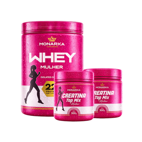 Kit Whey Protein Feminino Blend Isolado Concentrado 500g + Creatina Monohidratada 600g - 506