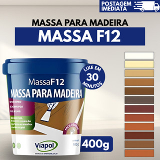 Massa Para Madeira F12 400g Viapol Vedar Calafetar Correção Mdf Fácil Aplicação Tapar Resistente