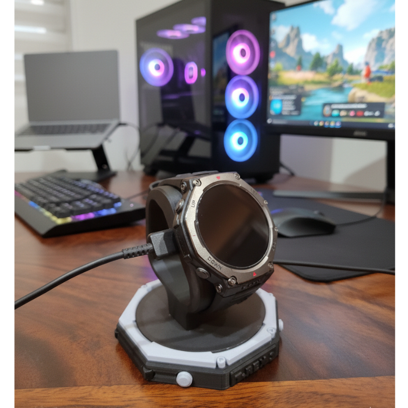Dock Amazfit T-Rex 3 / T-Rex 3 Pro | Base para Carregamento Magnético | Suporte para Smartwatch