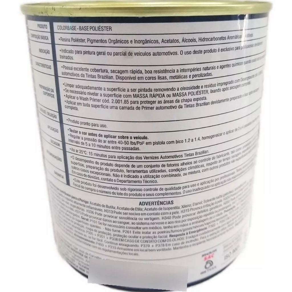 Tinta Automotiva Poliéster Azul Gurundi Perolizado 900ml Fiat a partir de 1992 — imagem 2 de 2