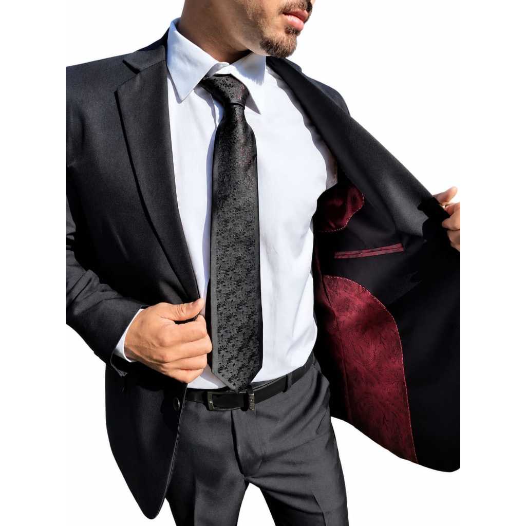 Ternos Masculino Slim Microfibra - Corte italiano Premium - Leve de Brinde uma Gravata Slim