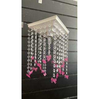 lustre 🎀 laço rosa quarto loja infantil meninas