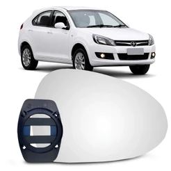 Lente Espelho Retrovisor Com Base Jac J3 2011 a 2017 Convexo