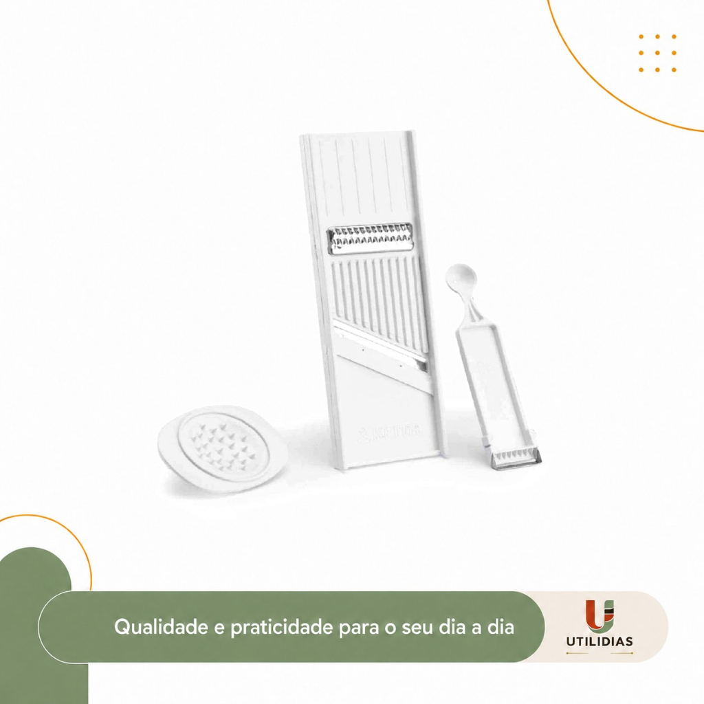 Kit 4 em 1 Keita – Ralador, Fatiador e Descascador de Legumes e Frutas