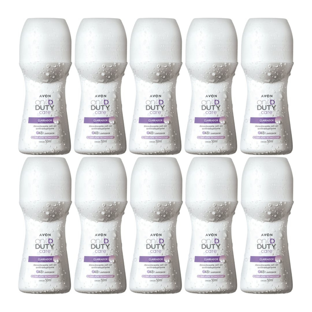 Kit com 10 Desodorante Roll-on On Duty Clareador - Avon.