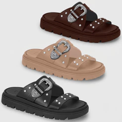 Sandália Feminina Moleca Papete Slide Fivela Casual Lançamento Conforto