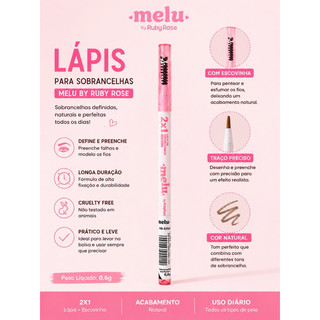 lápis para Sombrancelha 2 em 1 Médium Melu Ruby Rouse