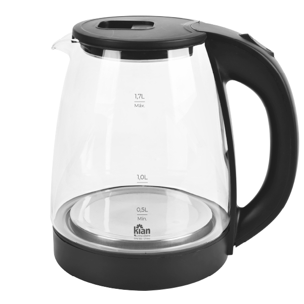 Chaleira Elétrica Kian de Vidro 1,7L - 127V | CHV-100 | Aquecimento Rápido e Desligamento Automático