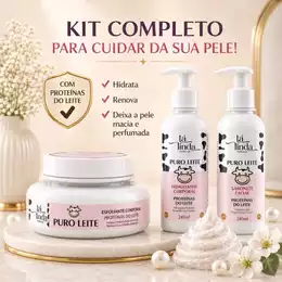 Kit Completo Puro Leite OU Sabonete Facial OU Hidratante Corporal OU Esfoliante Corporal – Tá Linda