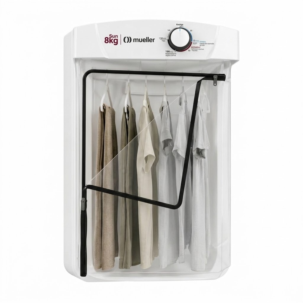 Secadora Mueller Sun 8kg de Parede com Ar Quente Giro Fácil Branca 127V