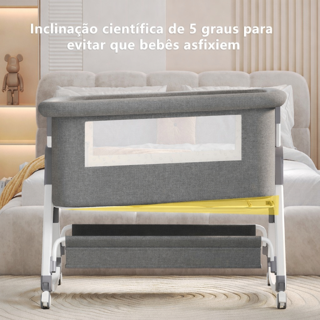 Berço Co-Bed Balanço Portátil Moises Mosqueteiro Infantil Trava de Segurança Regulável