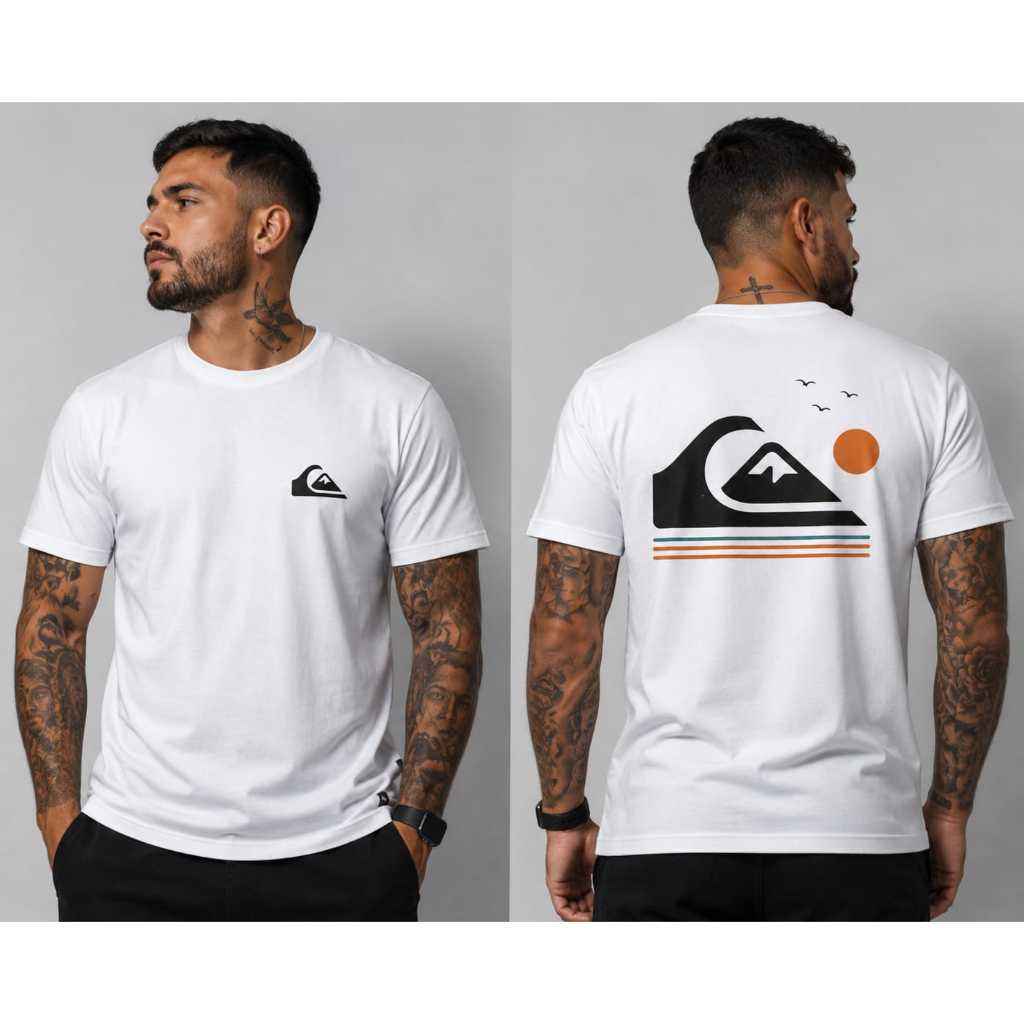 Camiseta Masculina Quiksilver Premium Algodão Estampada Confortável