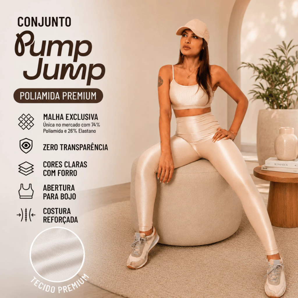 Conjunto Fitness Feminino Top Fita Costas Abertas + Legging Canelada Poliamida Premium Academia — imagem 1