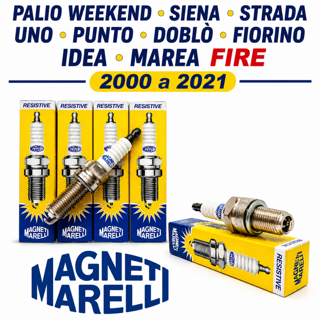Velas de Ignição Palio Weekend Siena Strada Uno Punto Doblò Fiorino Idea Marea Fire 2000 a 2021