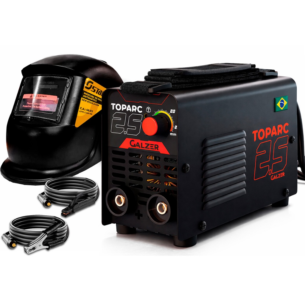 Kit Máquina De Solda Inversora 220v Portátil Mma Eletrodo + Mascara De Solda Pro