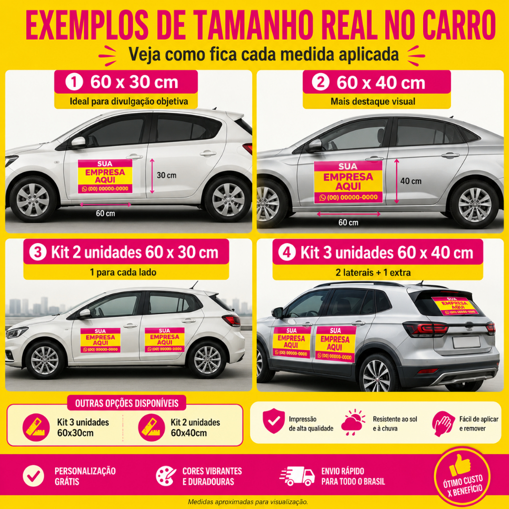 Adesivos Personalizado Propaganda Porta de Carro Divulgação de Empresa e Serviços — imagem 2 de 2