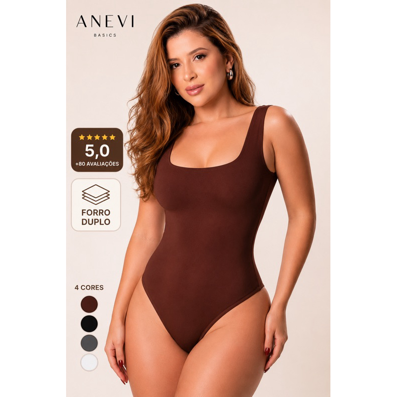 Kit 3 Body feminino Poliamida Forro Duplo Modelador Compressão Zero Transparencia