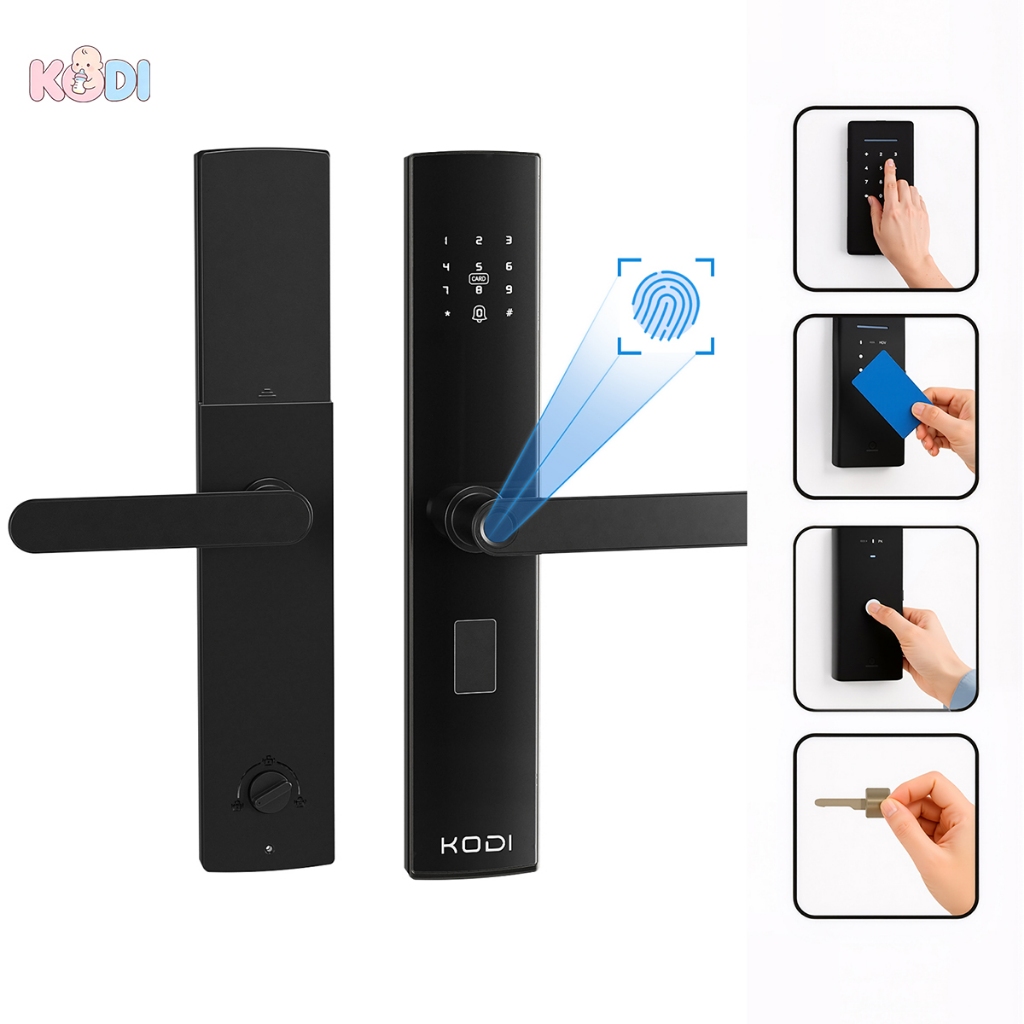 Fechadura Eletrica Eletronica Digital 5 Em 1 Porta Trava Biometria Bluetooth Senha Touch Biométrica -M15