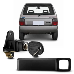 Kit Cilindro Botão Porta Malas + Maçaneta Externa Tampa Porta Malas Uno 85 a 95