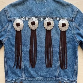 Aplique country courinho feminino personalizado removível franjas moda western boho boiadeira rodeio lançamento